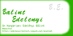 balint edelenyi business card